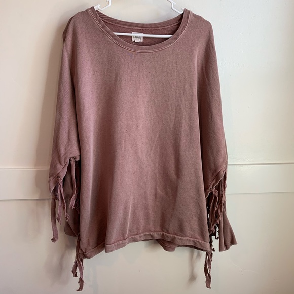 Emberley Tops - Emberley Mauve Boho Tie Sweatshirt